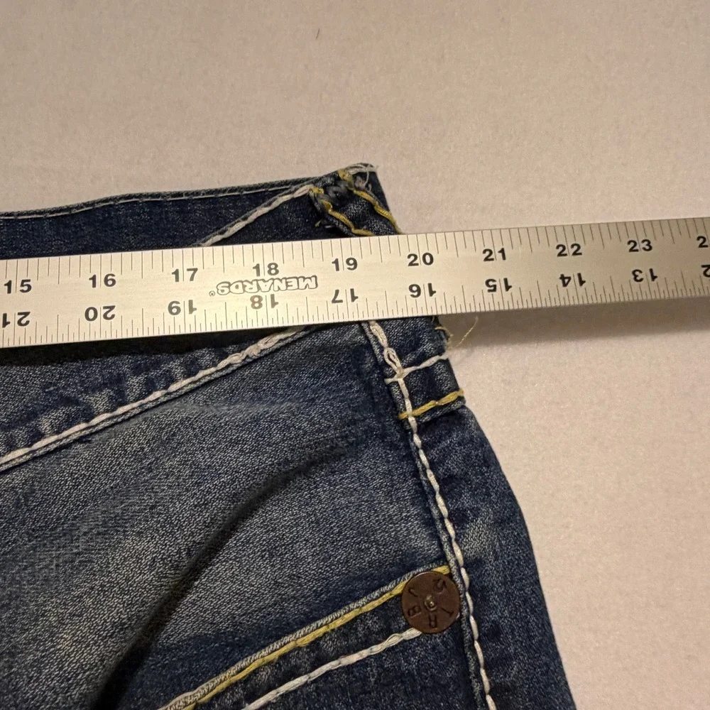 True Religion Ricky Straight Leg Jeans Mens 40x32 Blue Made in USA Rocker